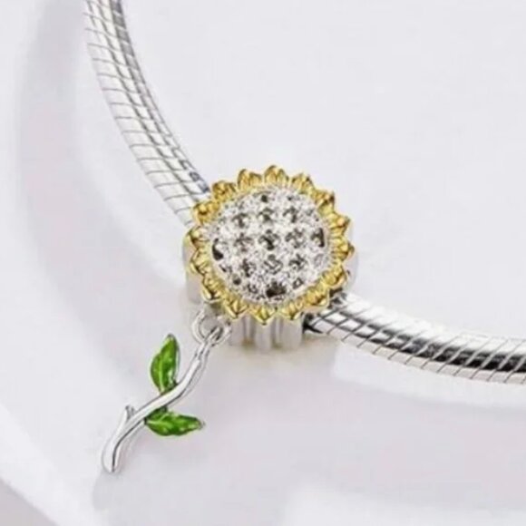 Sunflower 925S Charm Compatible with Pandora Bracelet